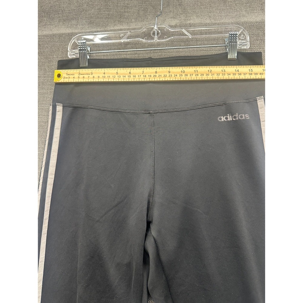 Adidas Aeroready Leggings Womens Large Black 3 Stripes High Rise Athleisure Yoga - Picture 6 of 16